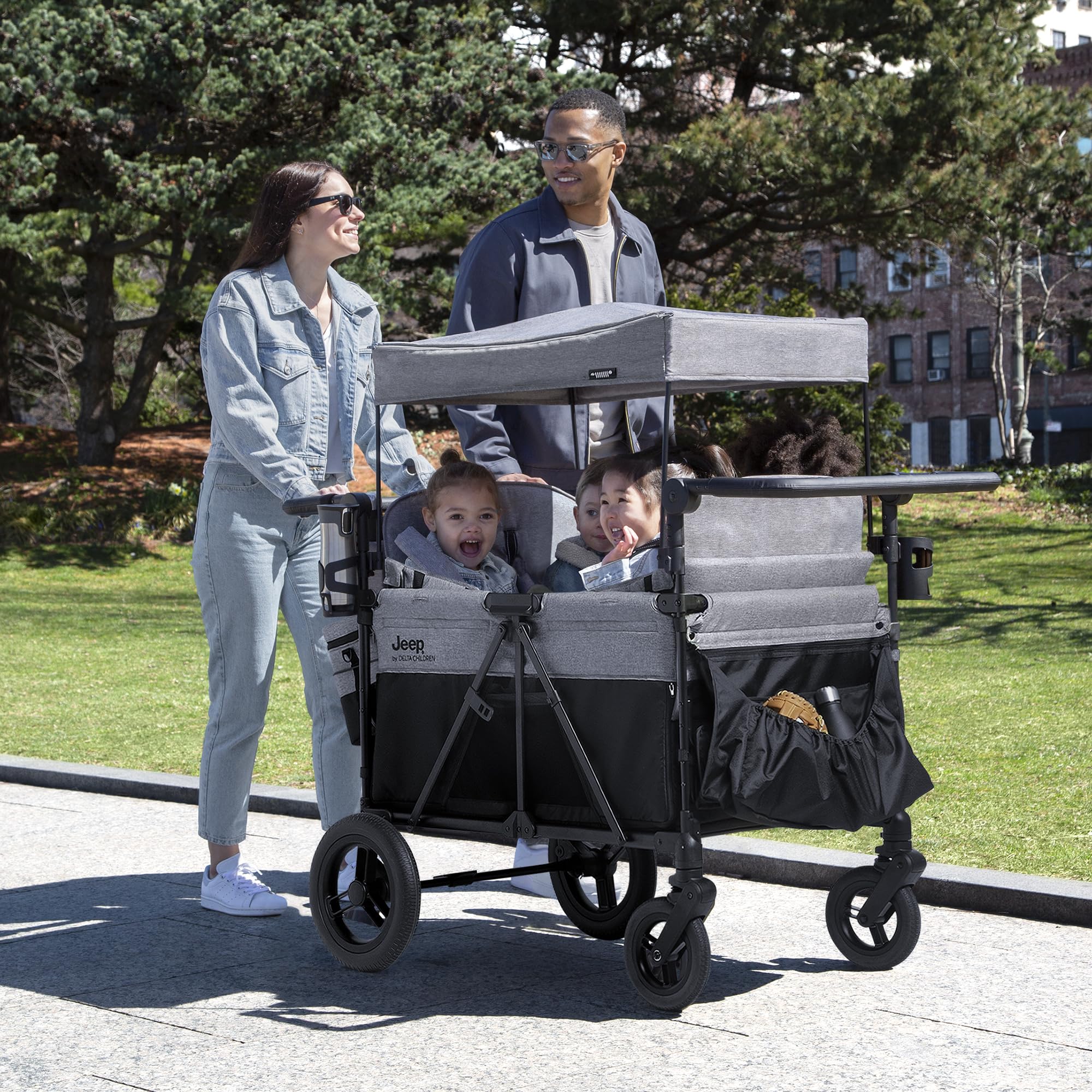 Delta Children's Jeep Wrangler Deluxe 4-Seater Stroller Wagon