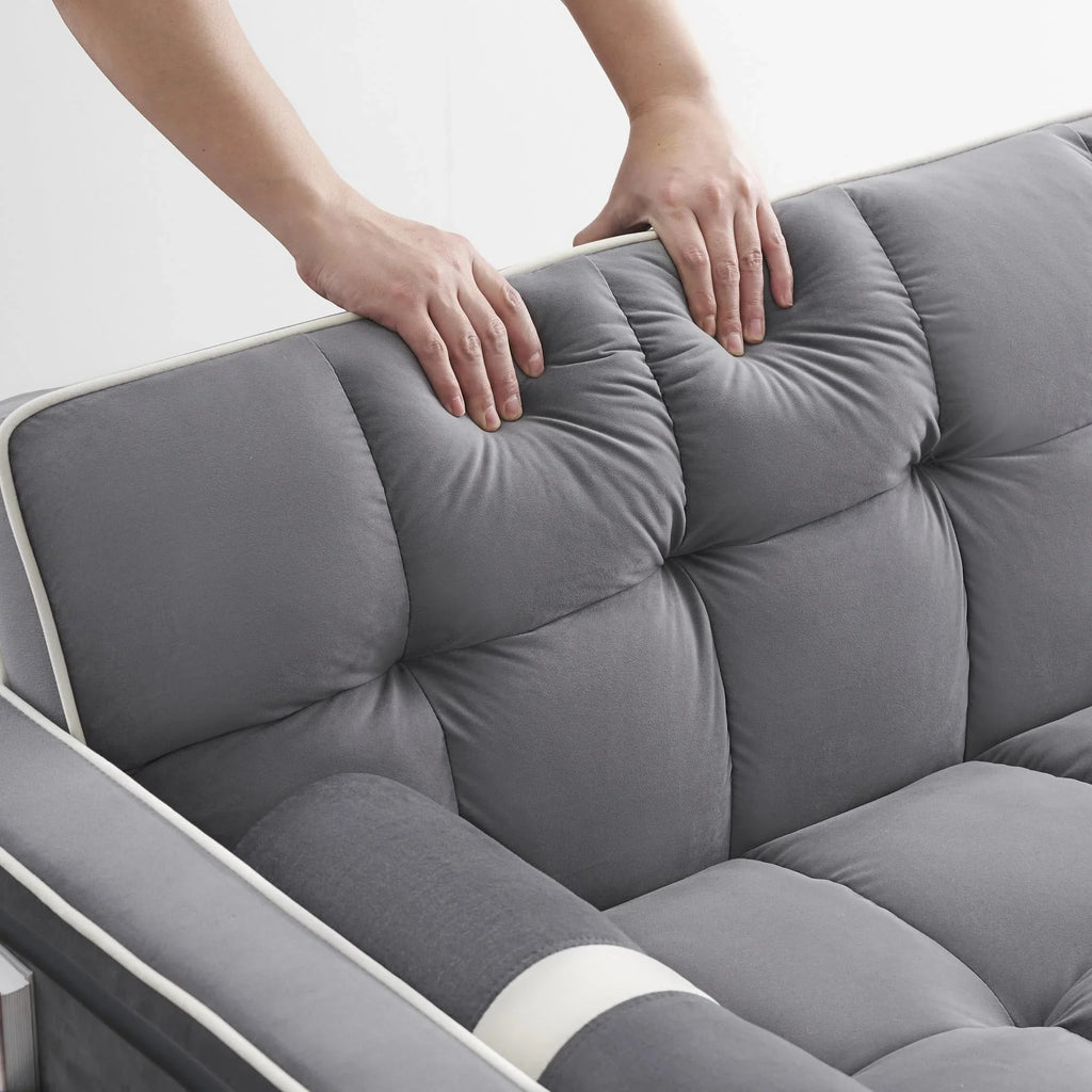 3 in 1 Sleeper Sofa Couch Bed for Living Room Apartment,Grey