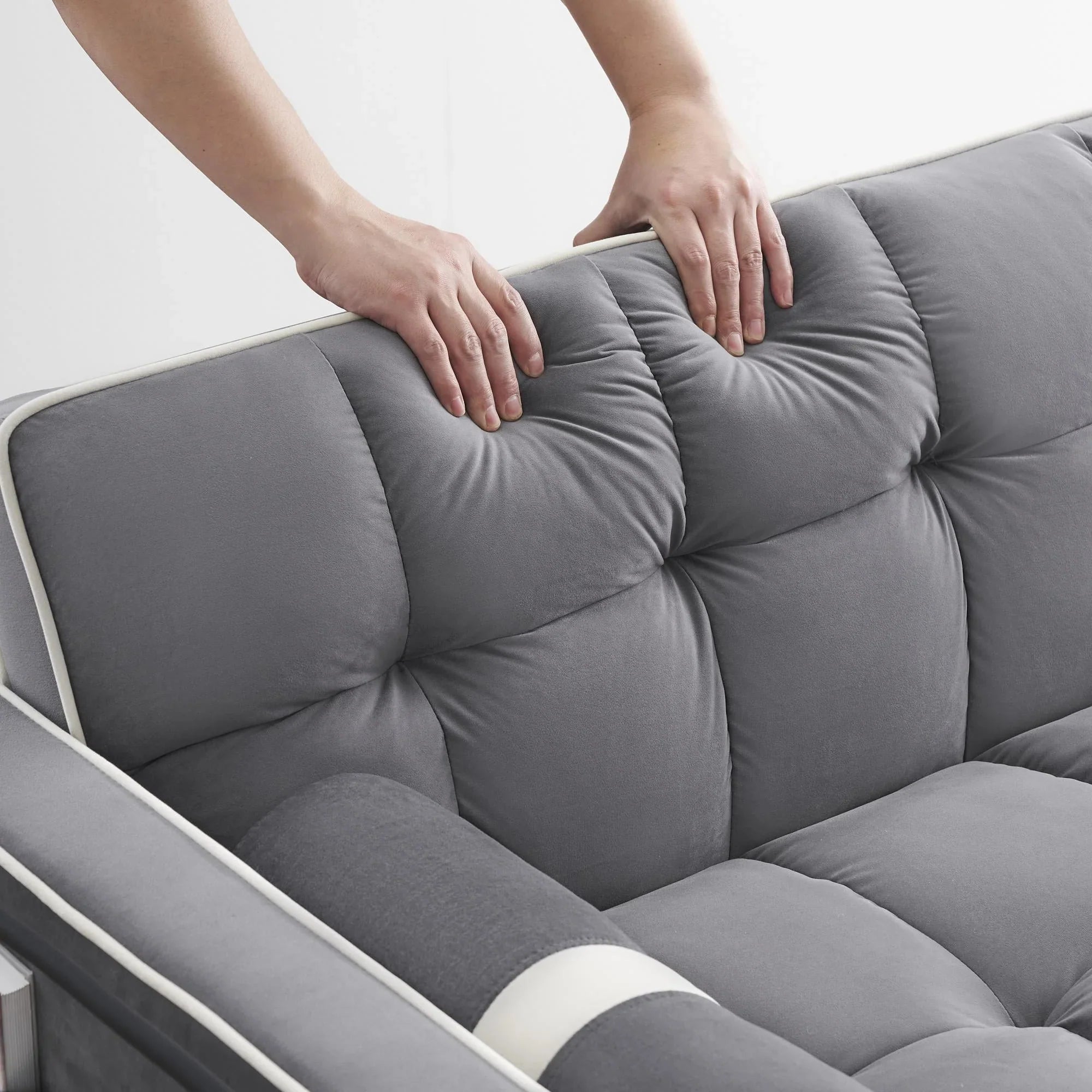 3 in 1 Sleeper Sofa Couch Bed for Living Room Apartment,Grey